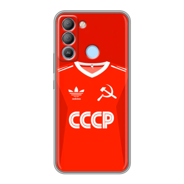 Силиконовый чехол на Tecno Pop 5 LTE с принтом Флаг Герб СССР Силиконовый чехол на Tecno Pop 5 LTE с принтом Флаг Герб СССР