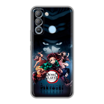 Силиконовый чехол на Tecno Pop 5 LTE с принтом Demon Slayer Клинок рассекающий демонов Силиконовый чехол на Tecno Pop 5 LTE с принтом Demon Slayer Клинок рассекающий демонов