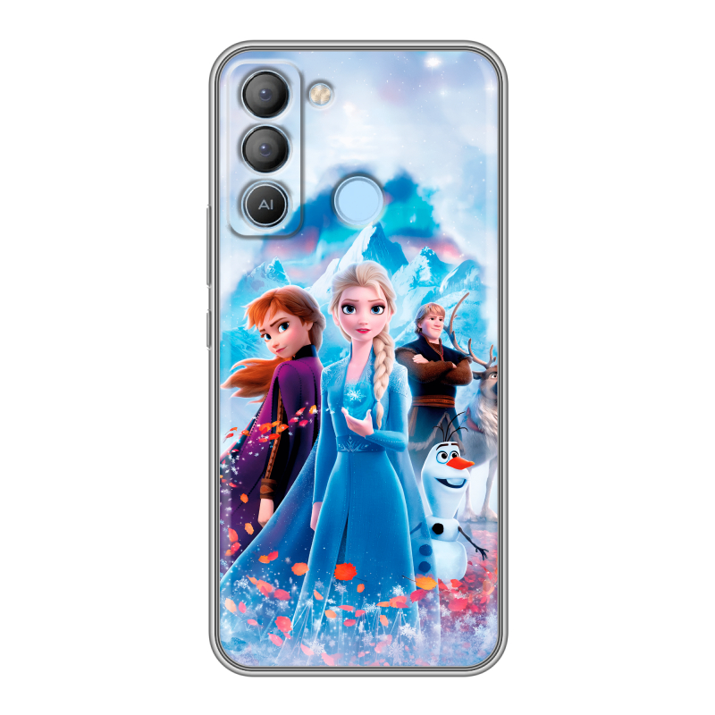 Силиконовый противоударный чехол на Tecno Pop 5 LTE с принтом Холодное сердце Frozen Силиконовый противоударный чехол на Tecno Pop 5 LTE с принтом Холодное сердце Frozen