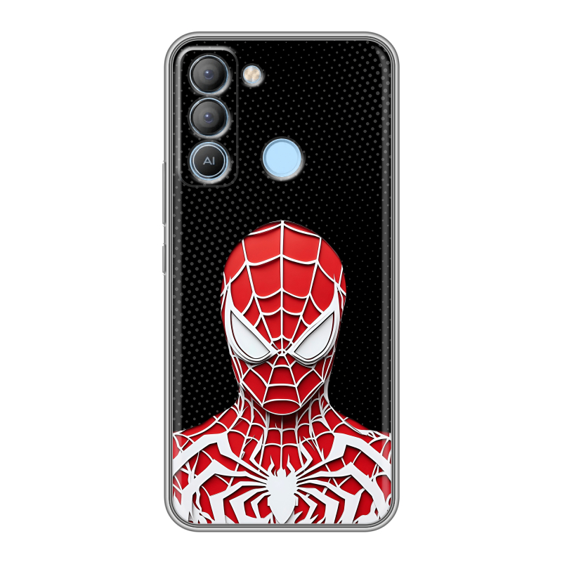 Силиконовый чехол на Tecno Pop 5 LTE с принтом человек паук spiderman Силиконовый чехол на Tecno Pop 5 LTE с принтом человек паук spiderman