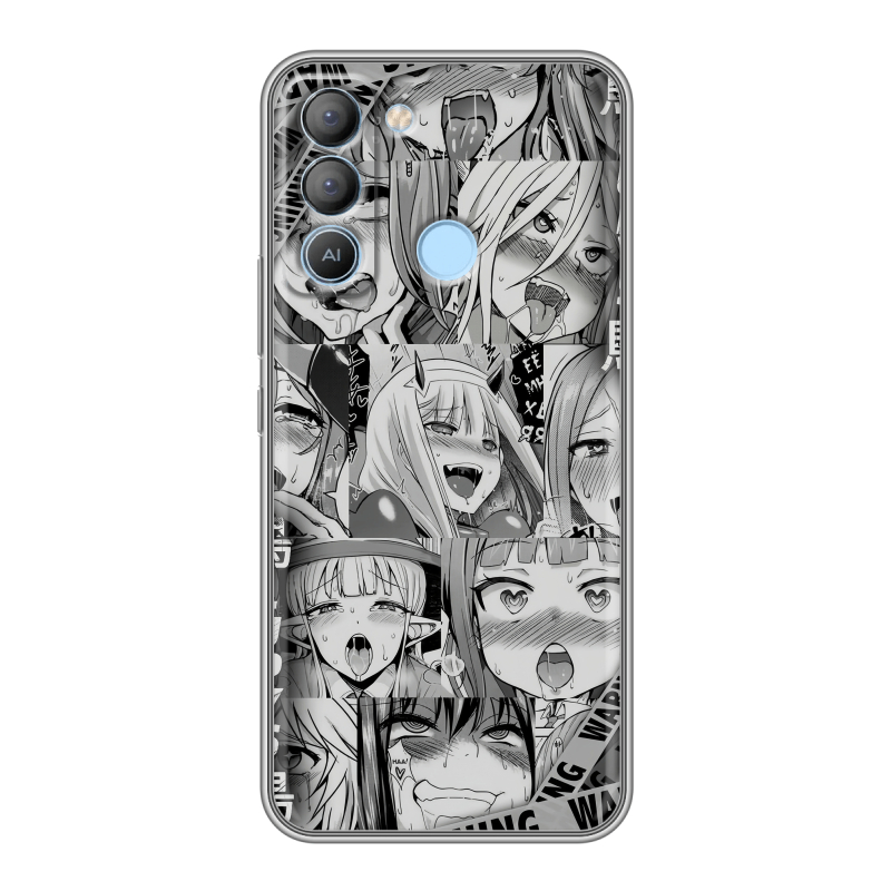 Силиконовый противоударный чехол на Tecno Pop 5 LTE с принтом Ahegao Ахегао Аниме Силиконовый противоударный чехол на Tecno Pop 5 LTE с принтом Ahegao Ахегао Аниме