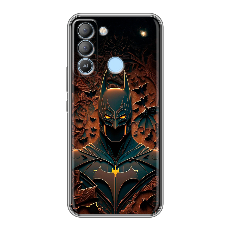 Силиконовый чехол на Tecno Pop 5 LTE с принтом Batman Бэтмен Силиконовый чехол на Tecno Pop 5 LTE с принтом Batman Бэтмен