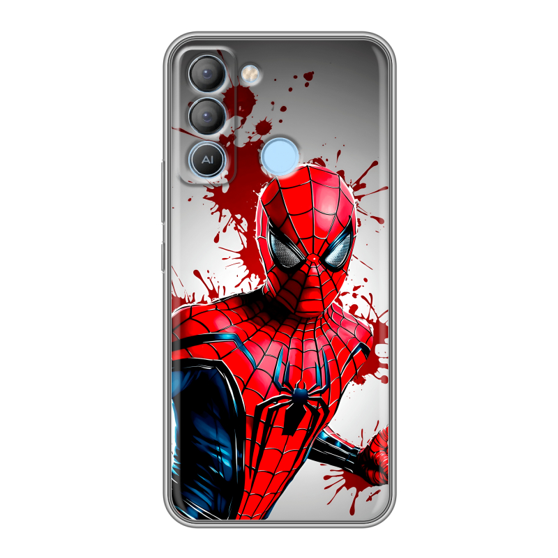 Силиконовый противоударный чехол на Tecno Pop 5 LTE с принтом Spiderman Человек паук Силиконовый противоударный чехол на Tecno Pop 5 LTE с принтом Spiderman Человек паук