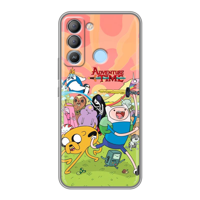 Силиконовый противоударный чехол на Tecno Pop 5 LTE с принтом Adventure time Время приключений Силиконовый противоударный чехол на Tecno Pop 5 LTE с принтом Adventure time Время приключений