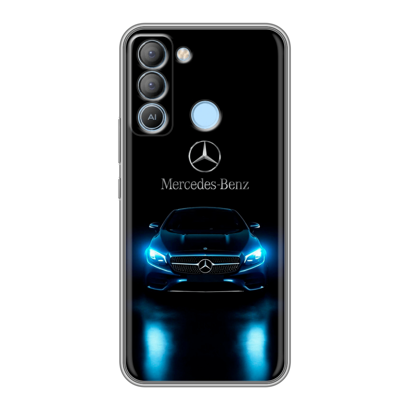 Силиконовый противоударный чехол на Tecno Pop 5 LTE с принтом Mercedes Мерседес Силиконовый противоударный чехол на Tecno Pop 5 LTE с принтом Mercedes Мерседес