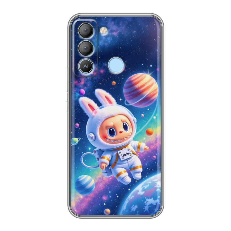Силиконовый противоударный чехол на Tecno Pop 5 LTE с принтом Labubu Лабубу Силиконовый противоударный чехол на Tecno Pop 5 LTE с принтом Labubu Лабубу