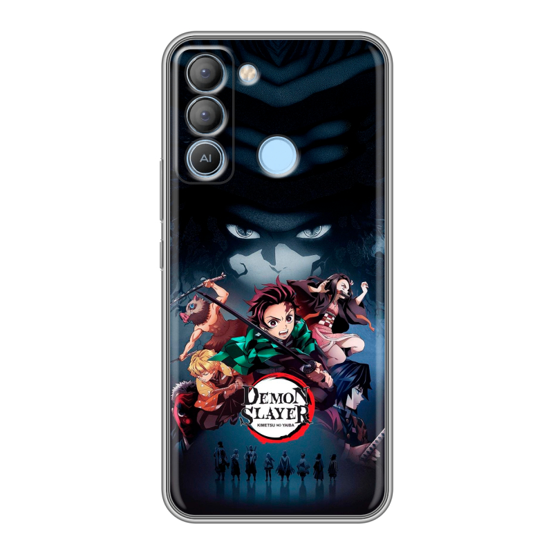 Силиконовый чехол на Tecno Pop 5 LTE с принтом Demon Slayer Клинок рассекающий демонов Силиконовый чехол на Tecno Pop 5 LTE с принтом Demon Slayer Клинок рассекающий демонов