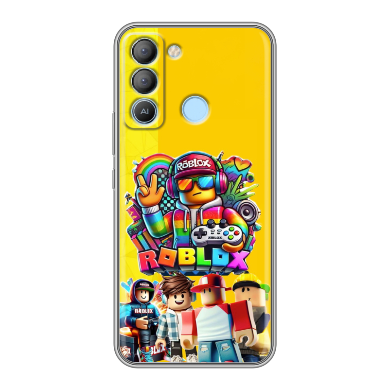 Силиконовый чехол на Tecno Pop 5 LTE с принтом Roblox Роблокс Силиконовый чехол на Tecno Pop 5 LTE с принтом Roblox Роблокс