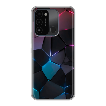 Силиконовый противоударный чехол на Tecno Spark Go 2022 с принтом Геометрия неона