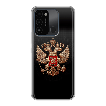 Силиконовый противоударный чехол на Tecno Spark Go 2022 с принтом Герб России