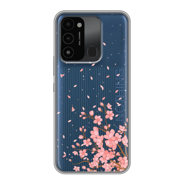 Силиконовый противоударный чехол на Tecno Spark Go 2022 с принтом Ветка сакуры Силиконовый противоударный чехол на Tecno Spark Go 2022 с принтом Ветка сакуры
