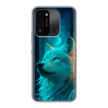 Силиконовый противоударный чехол на Tecno Spark Go 2022 с принтом бабочки саккура