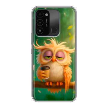 Силиконовый противоударный чехол на Tecno Spark Go 2022 с принтом сова