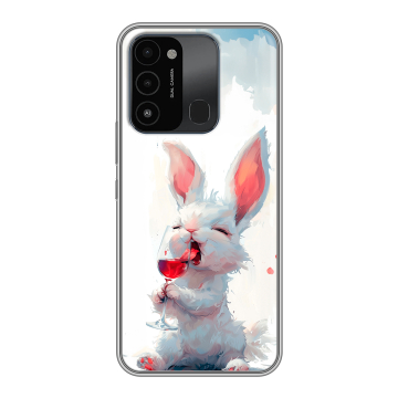 Силиконовый противоударный чехол на Tecno Spark Go 2022 с принтом кролик зайчик Силиконовый противоударный чехол на Tecno Spark Go 2022 с принтом кролик зайчик
