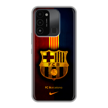 Силиконовый противоударный чехол на Tecno Spark Go 2022 с принтом Барселона Barcelona