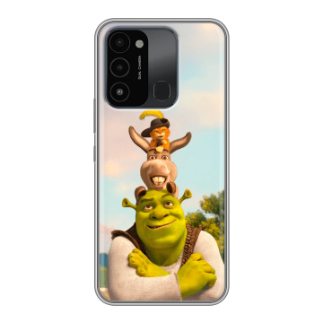 Силиконовый противоударный чехол на Tecno Spark Go 2022 с принтом Шрек Shrek