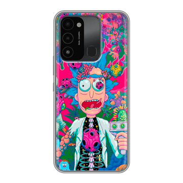 Силиконовый противоударный чехол на Tecno Spark Go 2022 с принтом Рик и Морти Rick Morty