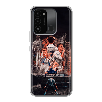 Силиконовый противоударный чехол на Tecno Spark Go 2022 с принтом Реал Роналдо Real Ronaldo