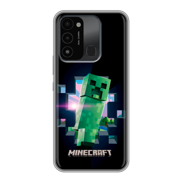 Силиконовый противоударный чехол на Tecno Spark Go 2022 с принтом Майнкрафт Minecraft