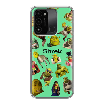 Силиконовый противоударный чехол на Tecno Spark Go 2022 с принтом Шрек Shrek