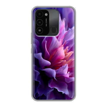 Силиконовый противоударный чехол на Tecno Spark Go 2022 с принтом женский цветы