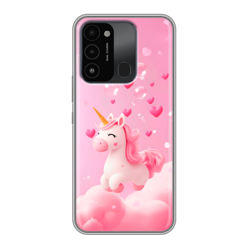 Силиконовый противоударный чехол на Tecno Spark Go 2022 с принтом Единорог