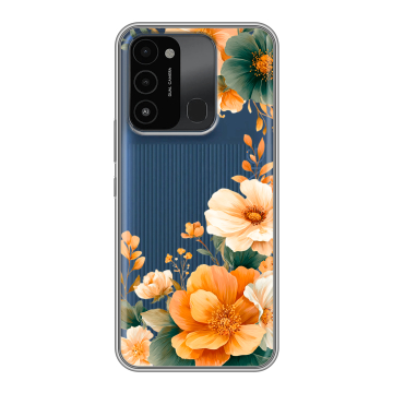Силиконовый противоударный чехол на Tecno Spark Go 2022 с принтом Цветы принт