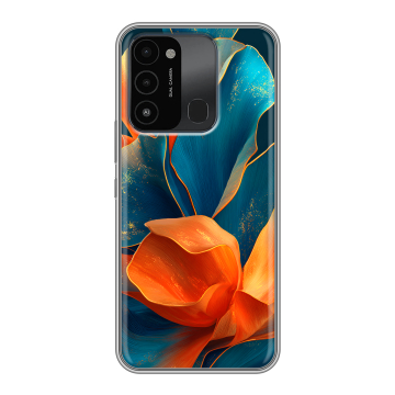 Силиконовый противоударный чехол на Tecno Spark Go 2022 с принтом Цветы