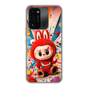 Силиконовый противоударный чехол на Tecno Spark Go 2022 с принтом Labubu Лабубу