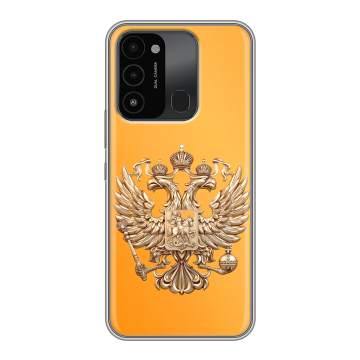 Силиконовый противоударный чехол на Tecno Spark Go 2022 с принтом Герб Флаг России