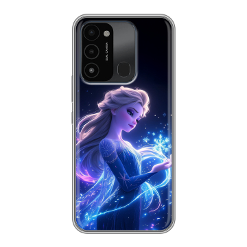 Силиконовый противоударный чехол на Tecno Spark Go 2022 с принтом Холодное сердце Frozen