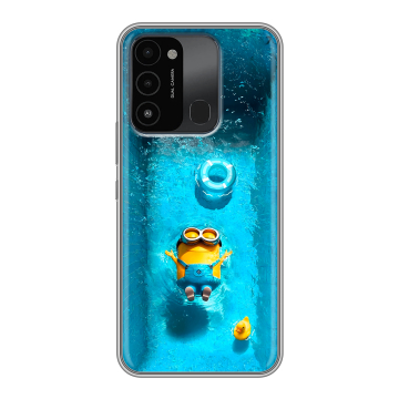 Силиконовый противоударный чехол на Tecno Spark Go 2022 с принтом Миньоны