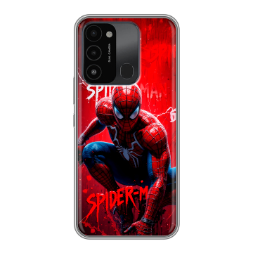 Силиконовый противоударный чехол на Tecno Spark Go 2022 с принтом Spiderman Человек паук