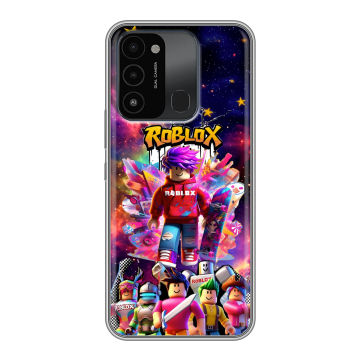 Силиконовый противоударный чехол на Tecno Spark Go 2022 с принтом Roblox Роблокс