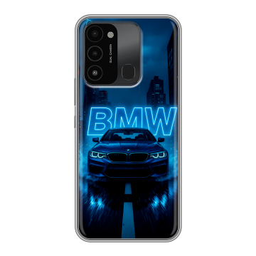 Силиконовый противоударный чехол на Tecno Spark Go 2022 с принтом BMW БМВ