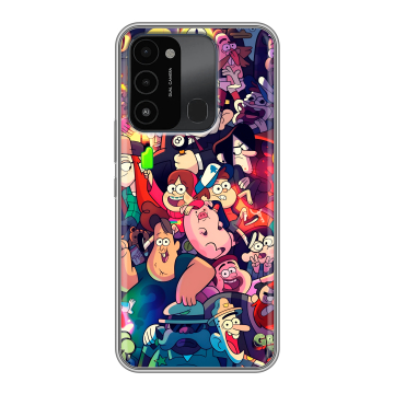 Силиконовый противоударный чехол на Tecno Spark Go 2022 с принтом Gravity Falls Гравити Фолз
