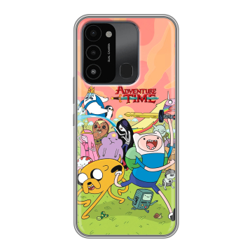 Силиконовый противоударный чехол на Tecno Spark Go 2022 с принтом Adventure time Время приключений