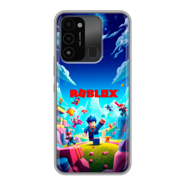 Силиконовый противоударный чехол на Tecno Spark Go 2022 с принтом Roblox Роблокс
