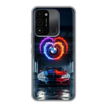 Силиконовый противоударный чехол на Tecno Spark Go 2022 с принтом BMW БМВ