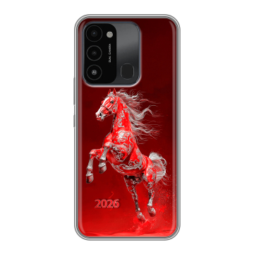 Силиконовый противоударный чехол на Tecno Spark Go 2022 с принтом Новый год