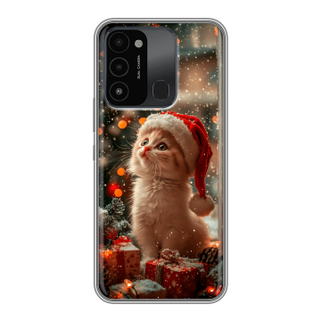 Силиконовый противоударный чехол на Tecno Spark Go 2022 с принтом Новый год