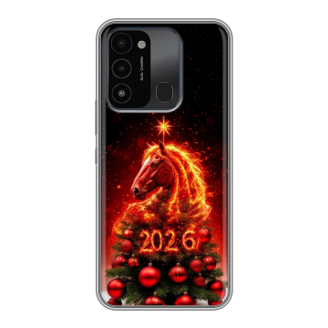 Силиконовый противоударный чехол на Tecno Spark Go 2022 с принтом Новый год