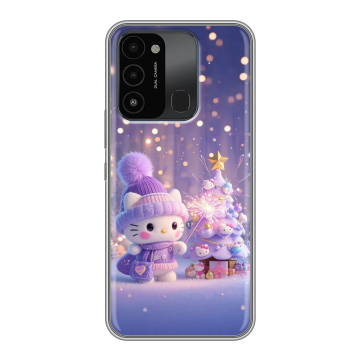 Силиконовый противоударный чехол на Tecno Spark Go 2022 с принтом Новый год Силиконовый противоударный чехол на Tecno Spark Go 2022 с принтом Новый год