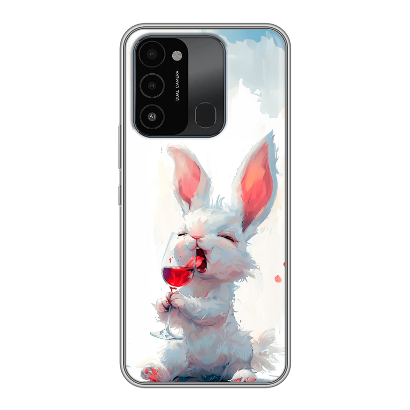 Силиконовый противоударный чехол на Tecno Spark Go 2022 с принтом кролик зайчик Силиконовый противоударный чехол на Tecno Spark Go 2022 с принтом кролик зайчик