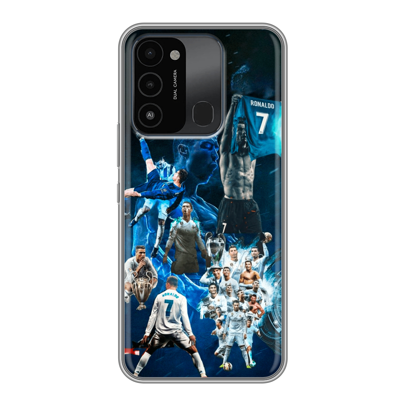 Силиконовый противоударный чехол на Tecno Spark Go 2022 с принтом Реал Роналдо Силиконовый противоударный чехол на Tecno Spark Go 2022 с принтом Реал Роналдо