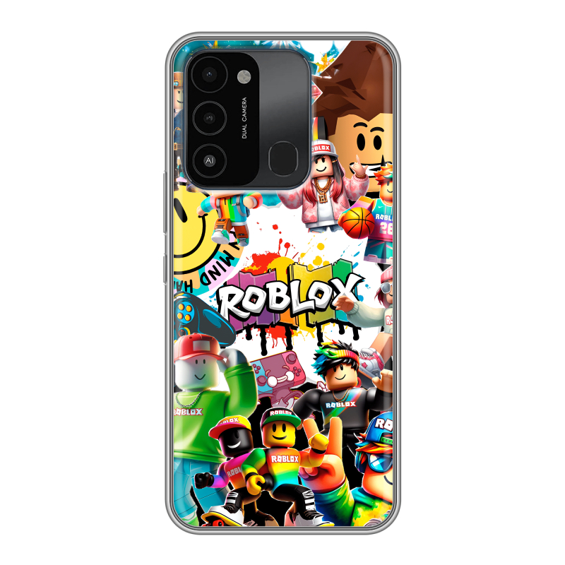 Силиконовый противоударный чехол на Tecno Spark Go 2022 с принтом Roblox Роблокс Силиконовый противоударный чехол на Tecno Spark Go 2022 с принтом Roblox Роблокс