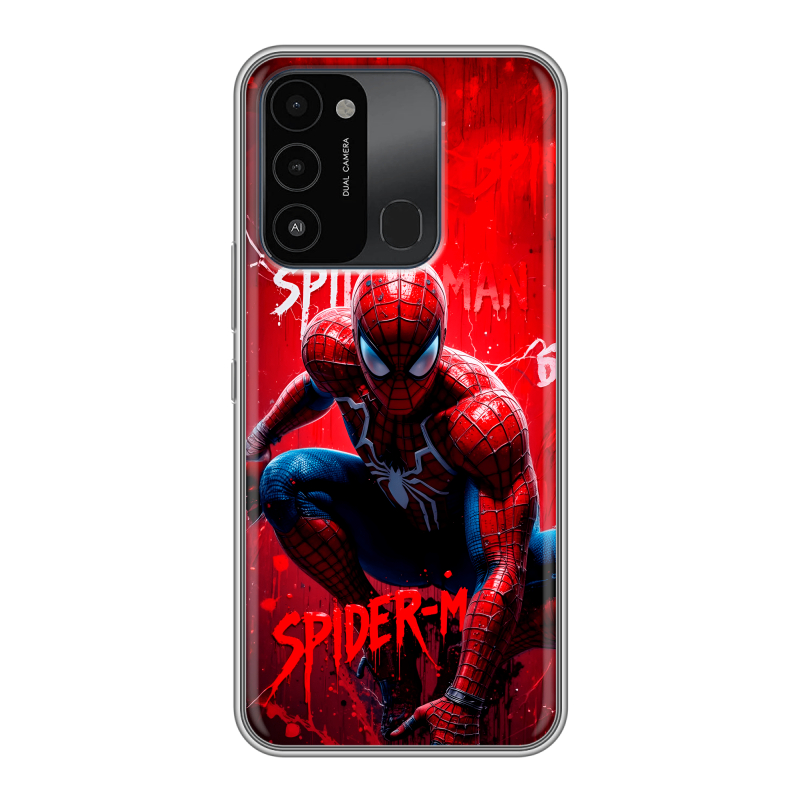 Силиконовый противоударный чехол на Tecno Spark Go 2022 с принтом Spiderman Человек паук Силиконовый противоударный чехол на Tecno Spark Go 2022 с принтом Spiderman Человек паук