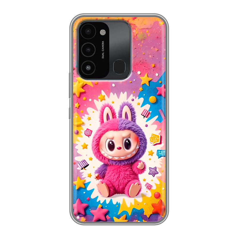 Силиконовый противоударный чехол на Tecno Spark Go 2022 с принтом Labubu Лабубу Силиконовый противоударный чехол на Tecno Spark Go 2022 с принтом Labubu Лабубу