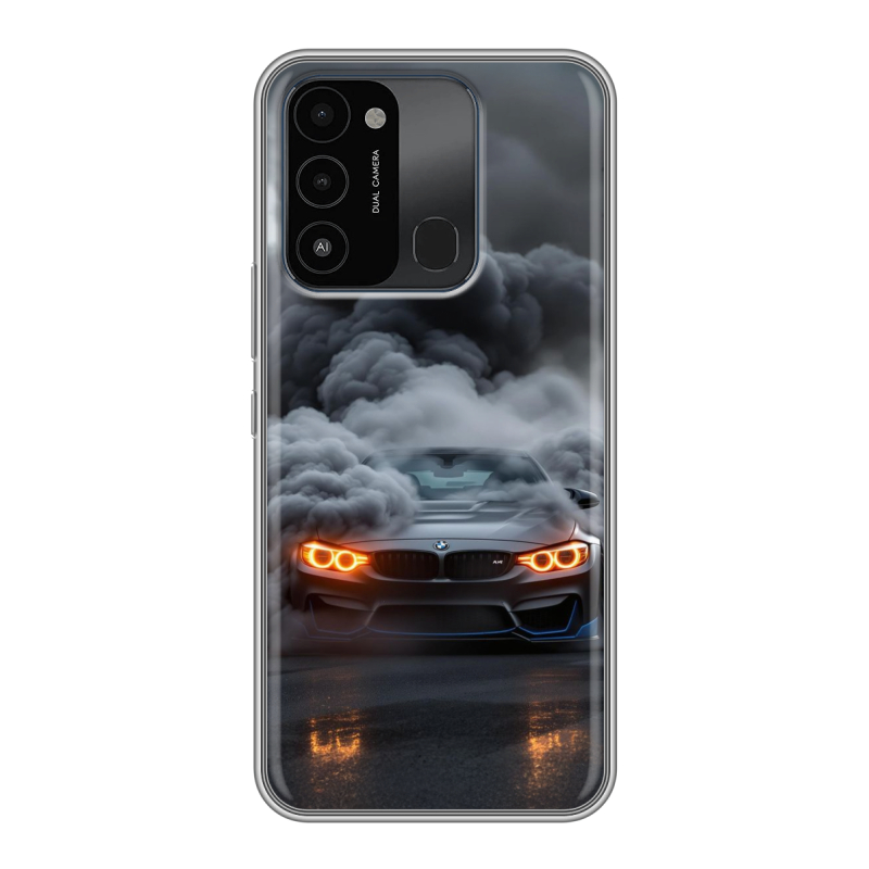 Силиконовый противоударный чехол на Tecno Spark Go 2022 с принтом BMW БМВ Силиконовый противоударный чехол на Tecno Spark Go 2022 с принтом BMW БМВ