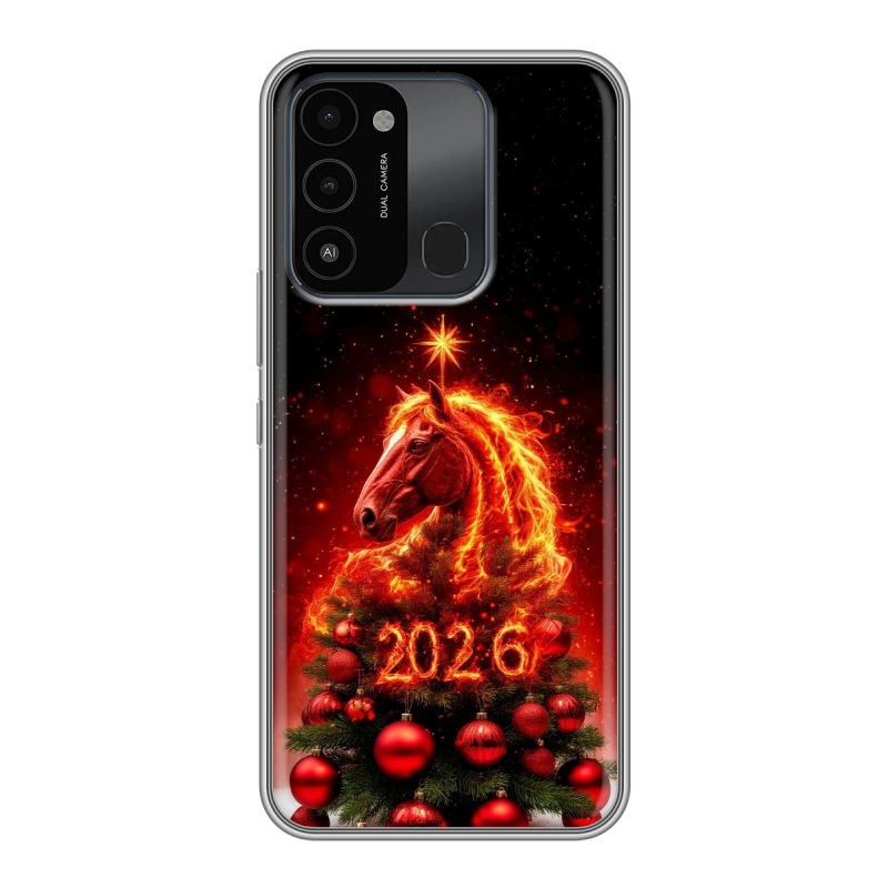 Силиконовый противоударный чехол на Tecno Spark Go 2022 с принтом Новый год Силиконовый противоударный чехол на Tecno Spark Go 2022 с принтом Новый год